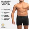 DANISH ENDURANCE Mens Underwear Athletic Performance Boxers for Men, Boxer Briefs Pack, Compression, Sports, Running, Gym,FItness, Elastic Black view 3