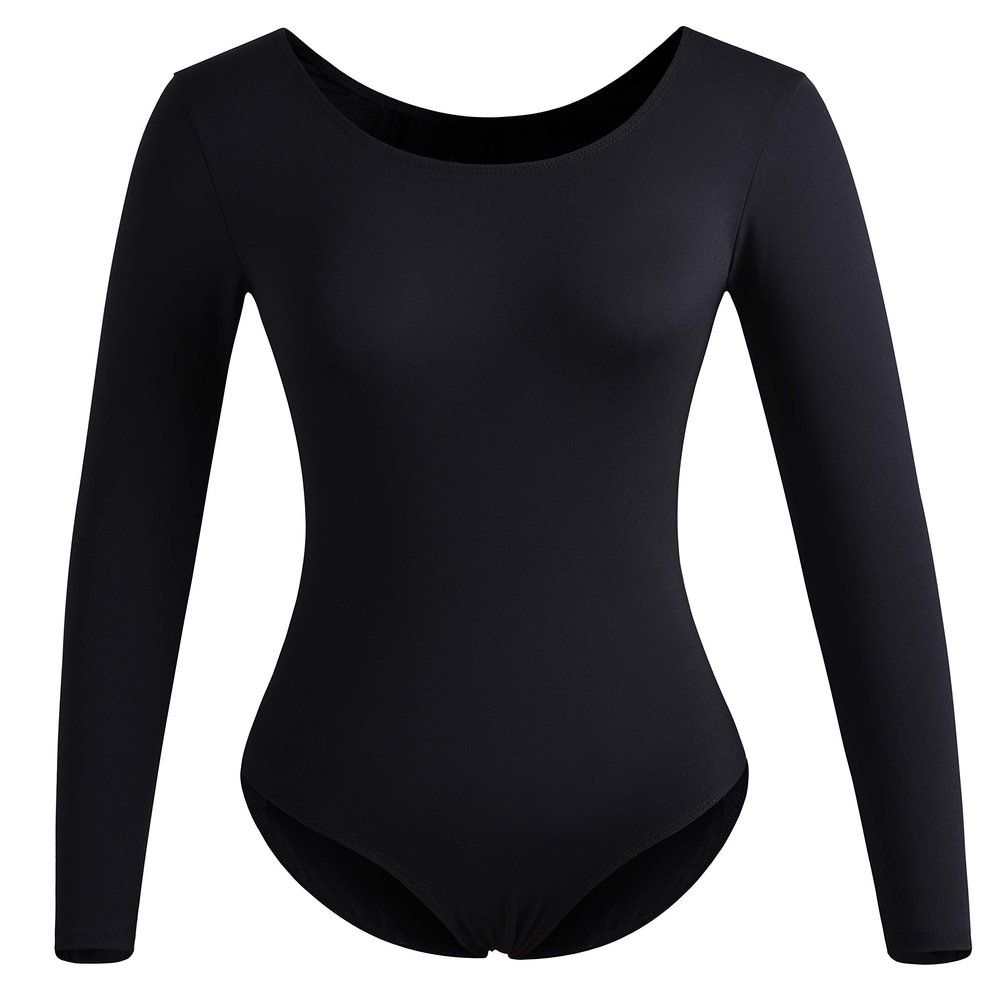 DANSHOW Women Long Sleeve Dance leotards for Ballet Adult lady Train top(4028-L-06)