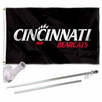 Cincinnati Bearcats Flag with Pole and Bracket Complete Set