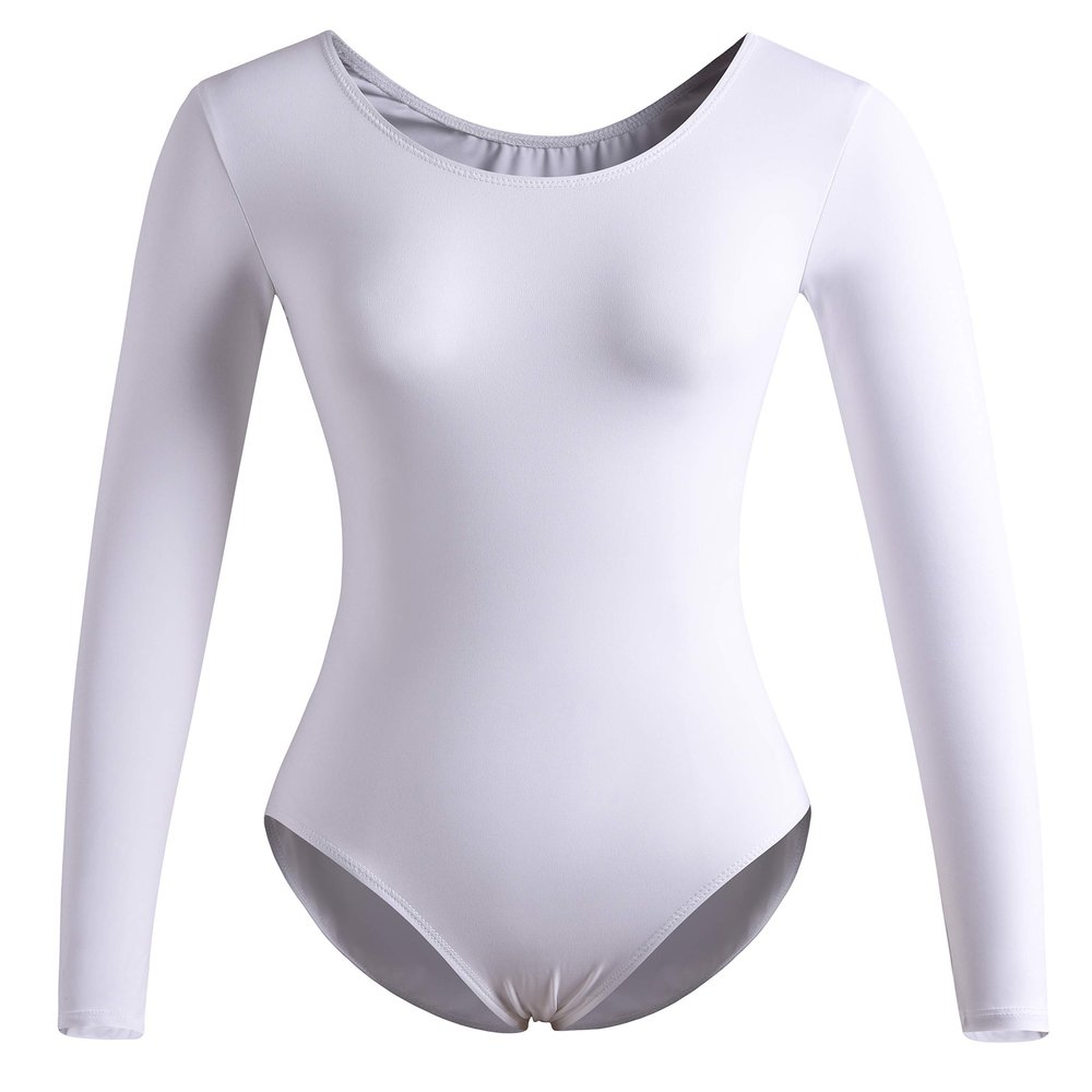 DANSHOW Women Long Sleeve Dance leotards for Ballet Adult lady Train top(4028-L-07)