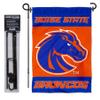 Boise State Broncos Garden Flag with Pole Stand Holder view 2