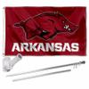 Arkansas Razorbacks Flag with Pole and Bracket Complete Set view 1