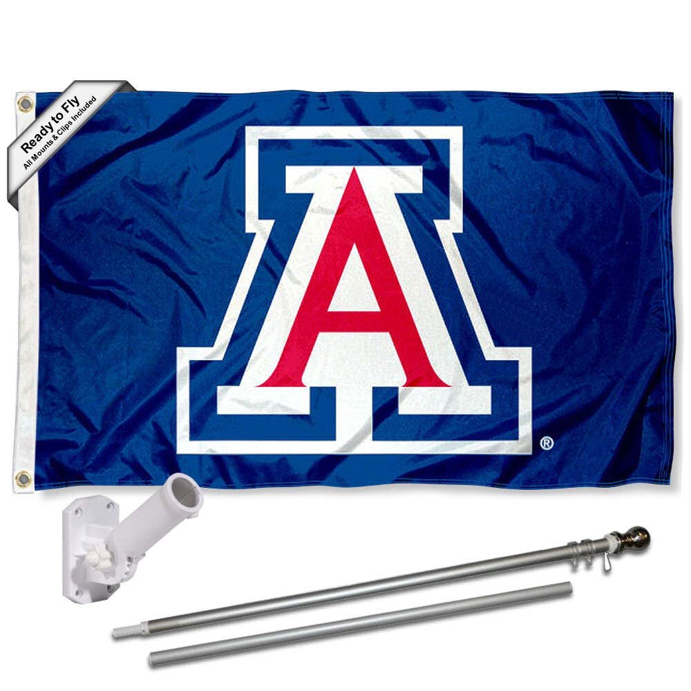 Arizona Wildcats Blue Flag with Pole and Bracket Kit