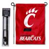 Cincinnati Bearcats Red Garden Flag with Pole Stand Holder view 1