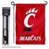 Cincinnati Bearcats Red Garden Flag with Pole Stand Holder view 2