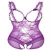 ALOECDYV Women Sexy Lingerie Nightwear - One-Piece Bodysuit Nightie Plus Size, Black (Purple, XXL) view 1