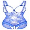 ALOECDYV Women Sexy Lingerie Nightwear - One-Piece Bodysuit Nightie Plus Size, Black (Blue, M) view 1