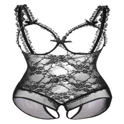 ALOECDYV Women Sexy Lingerie Nightwear - One-Piece Bodysuit Nightie Plus Size, Black (Black, M)