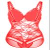 ALOECDYV Women Sexy Lingerie Nightwear - One-Piece Bodysuit Nightie Plus Size, Black (Red, XXL) view 1