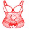 ALOECDYV Women Sexy Lingerie Nightwear - One-Piece Bodysuit Nightie Plus Size, Black (Red, XXL) view 2