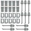 BOOSTEADY Kit of 30 Attachments for Molle Bag Tactical Backpack Vest Belt,D-Ring Grimloc Locking Gear Clip, Web Dominator Elastic Strings, Strap Management Tool Buckle view 1
