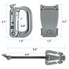 BOOSTEADY Kit of 30 Attachments for Molle Bag Tactical Backpack Vest Belt,D-Ring Grimloc Locking Gear Clip, Web Dominator Elastic Strings, Strap Management Tool Buckle view 3