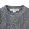 Hope & Henry Boy Baby Boys' Crewneck Cable Sweater with Elbow Patches, 6-12 Months, Gray Heather Cable view 2