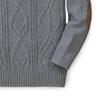 Hope & Henry Boy Baby Boys' Crewneck Cable Sweater with Elbow Patches, 6-12 Months, Gray Heather Cable view 3