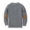 Hope & Henry Boy Baby Boys' Crewneck Cable Sweater with Elbow Patches, 6-12 Months, Gray Heather Cable view 4