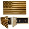 American Flag Hidden Gun Safe - Quick Access Hidden Gun Shelf - Concealment Shelf with Magnetic Lock - Wall Gun Safe for Secure Firearm Storage - Handcrafted In USA by Bellewood Designs (Natural) view 1