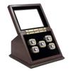 5 Slots Championship Ring Wooden Display Case Shadow Box With Slanted Glass Window for Football, Basketball, Hockey, Sports - Rings Not Included view 2