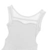 Agoky Kids Girls Halter Sequin Mesh Patchwork Leotard Chiffon Irregular Hem Dance Dress Lyrical Contemporary Dancewear White Tulle Splice 8 view 4