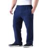 Zoulee Men's Casual Cotton Jogger Sweatpants Zipper Front Pants Thick Navy Blue L view 1