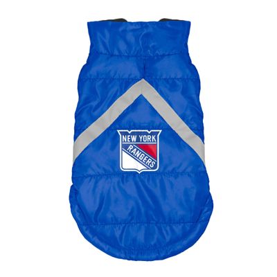 Littlearth Unisex-Adult NHL New York Rangers Pet Puffer Vest, Team Color, X-Small
