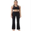 BUBBLELIME 29"/31"/33"/35"/37" Women's High Waist Bootcut Yoga Pants - 75% Nylon, 25% Spandex_Black XS-29 Inseam view 2