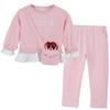 Urtrend Little Girls' Kids Long Sleeve Top Pants Leggings Set Outfits(150,Rabbit Pink) view 1