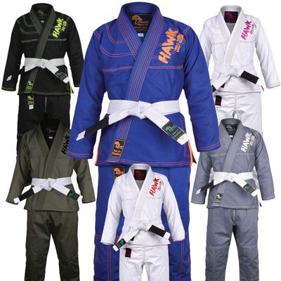 Brazilian Jiu Jitsu, Kids Jiu Jitsu Gi Children BJJ Gi Grappling Kimonos Lightweight with Free White Belt (K000, Blue)