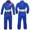 Brazilian Jiu Jitsu, Kids Jiu Jitsu Gi Children BJJ Gi Grappling Kimonos Lightweight with Free White Belt (K000, Blue) view 2