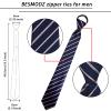 BESMODZ Zipper Neckties for Men 6 PCS Classic Zipper Ties Pre-tied Formal Necktie Stripe Tie Set for Men view 2
