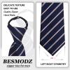BESMODZ Zipper Neckties for Men 6 PCS Classic Zipper Ties Pre-tied Formal Necktie Stripe Tie Set for Men view 3