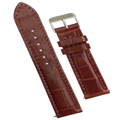 vinacreations 18mm Light Brown Leather Watch Band Quick Release Handmade Leather Strap Croc Replacement Wristband for Men Stainless Steel Christmas Fathers Day Gift Dad Son Husband DH-06-18MM