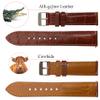 vinacreations 18mm Light Brown Leather Watch Band Quick Release Handmade Leather Strap Croc Replacement Wristband for Men Stainless Steel Christmas Fathers Day Gift Dad Son Husband DH-06-18MM view 2
