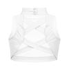 ranrann Girls Ballet Dance Top Active Sports Bra Shirt Exercise Training Workout Mock Neck Criss-Cross Back Crop Top Ivory 14 view 1