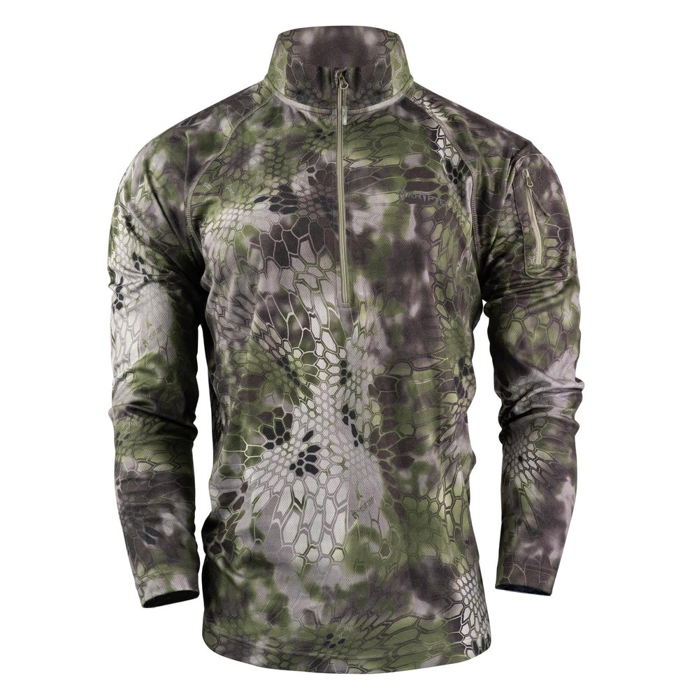 Kryptek Men's Altitude Collection Arma Tech Half Zip Long-Sleeved Camo Hunting Shirt