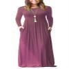 AUSELILY Maxi Dress for Women Casual Long Sleeve Crewneck Empire Waist Long Dresses with Pockets 2026 Mauve2 M view 1
