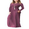 AUSELILY Maxi Dress for Women Casual Long Sleeve Crewneck Empire Waist Long Dresses with Pockets 2026 Mauve2 M view 2