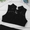 Agoky Kids Girls' Top and Booty Shorts Ballet Dance Gymnastics Sports Leotard or Swimwear Swimming Costumes Black Floral Lace 6 view 4