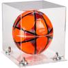 Better Display Cases Acrylic Display Case for Collectibles, Full Size Soccer Ball Display Case, Silver Risers & Clear Base, Handcrafted Showcase Box.DIM;9.75" L x 9.75" W x 9.75" H. (A027-SR) view 1
