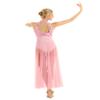 TiaoBug Women's Lyrical Dance Dress Sequins Ballet Leotard Split Skirt Modern Contemporary Dancewear Pink Small view 2