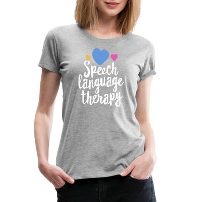 Spreadshirt SLP Gifts Love Speech Language Therapy Womens Premium T-Shirt, 2XL, Heather Gray