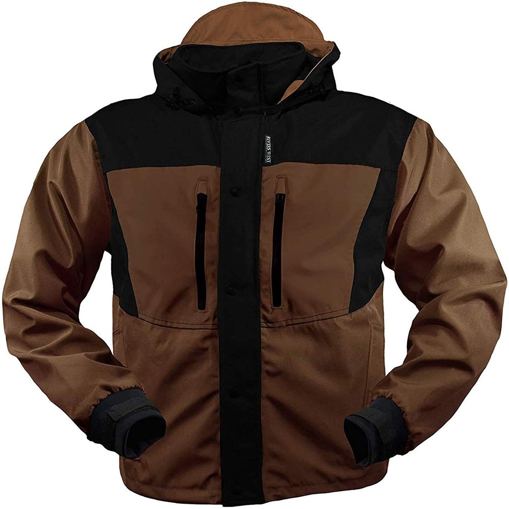 Rivers West Men's Kokanee Waterproof Windproof Fully Seam-Sealed Extra-Tough Fishing Jacket, Tan, X-Large