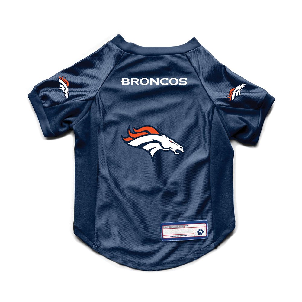 Littlearth NFL Denver Broncos Stretch Pet Jersey, Team Color, Small