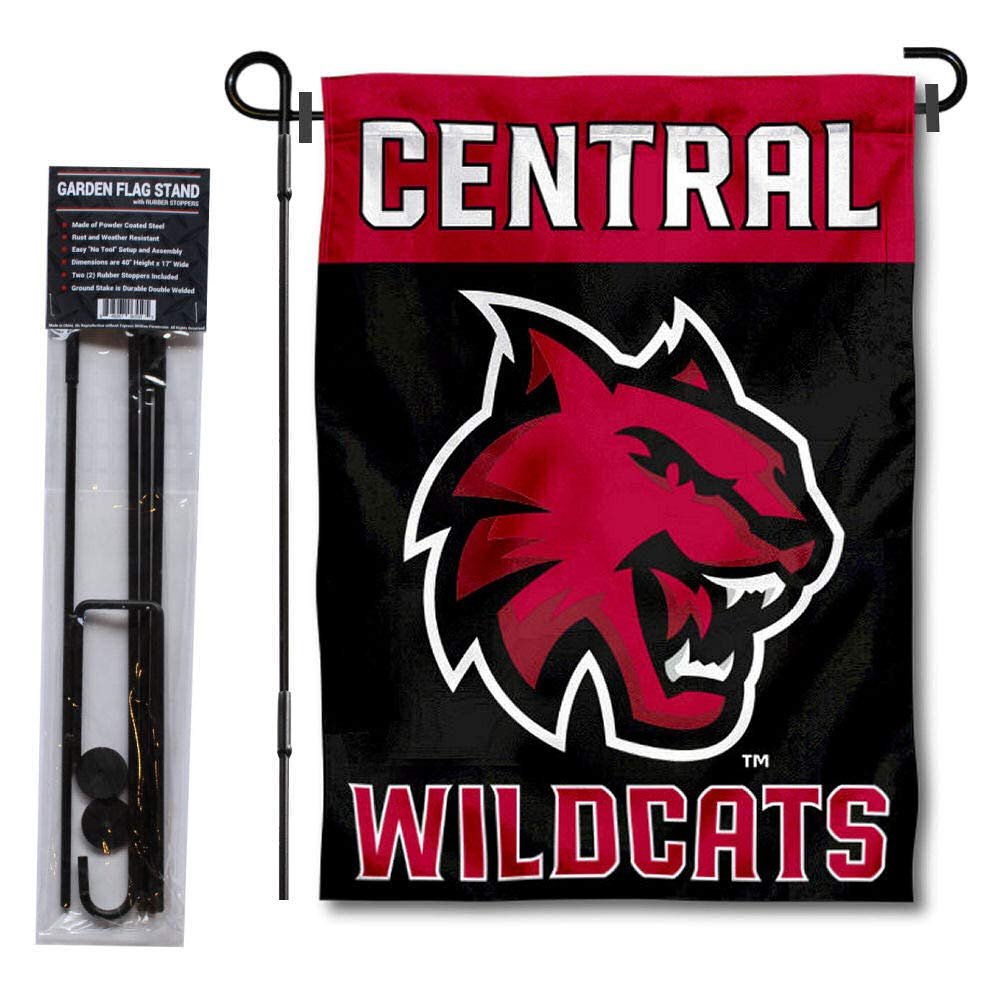 Central Washington Wildcats Garden Flag with Pole Stand Holder