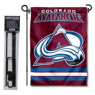 Colorado Avalanche Garden Flag with Pole Stand Holder