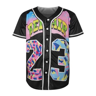 Benny 'The Jet' Rodriguez 30 The Sandlot Bel Air Short Sleeve Squints Yeah-Yeah Baseball Jersey (23-Black, Large)