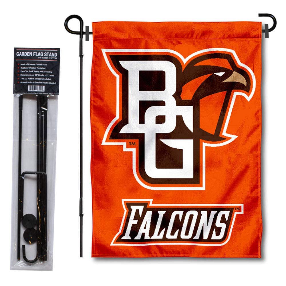 Bowling Green State Falcons Garden Flag with Pole Stand Holder