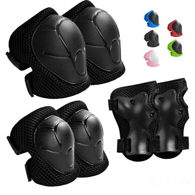 Wemfg Kids Protective Gear Set Knee Pads for Kids 3-14 Years Toddler Knee and Elbow Pads with Wrist Guards 3 in 1 for Skating Cycling Bike Rollerblading Scooter