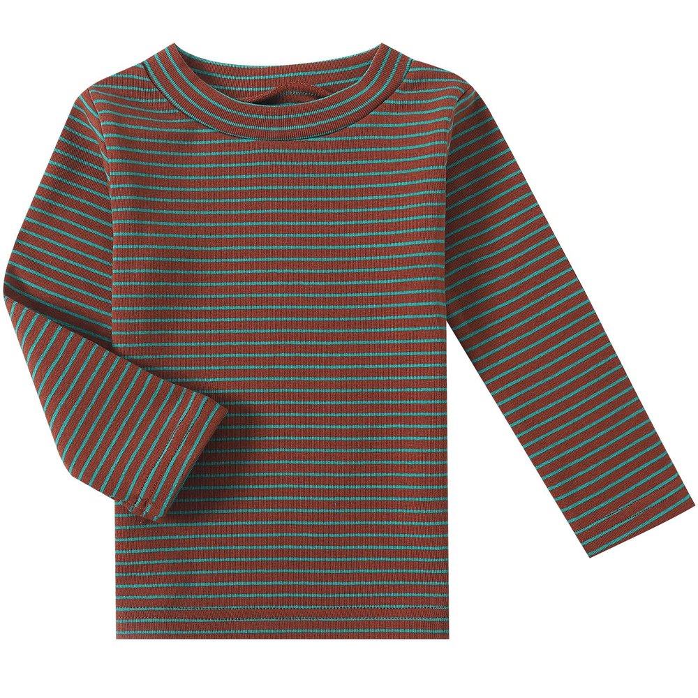 Baby Boys Long Sleeve Tee Shirts Little Kids Cotton Striped Crew Neck Tops (Brown,6M)