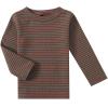 Baby Boys Long Sleeve Tee Shirts Little Kids Cotton Striped Crew Neck Tops (Brown,6M) view 1