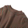Baby Boys Long Sleeve Tee Shirts Little Kids Cotton Striped Crew Neck Tops (Brown,6M) view 2